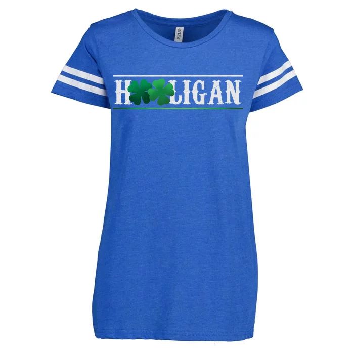 Hooligan Irish Clover St. Patrick's Day Enza Ladies Jersey Football T-Shirt