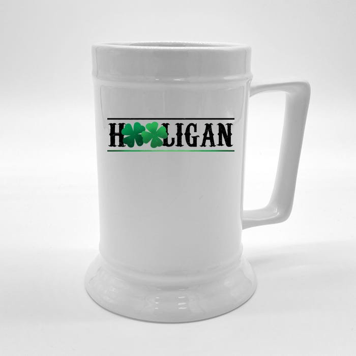 Hooligan Irish Clover St. Patrick's Day Front & Back Beer Stein