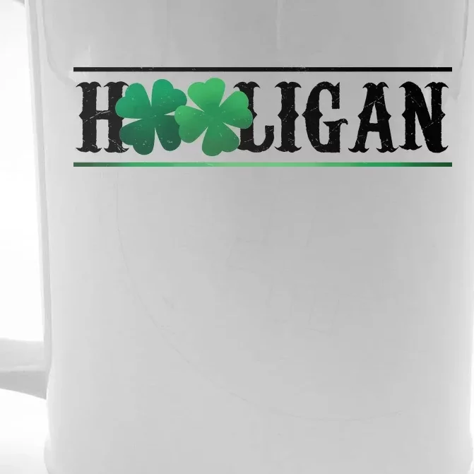 Hooligan Irish Clover St. Patrick's Day Front & Back Beer Stein