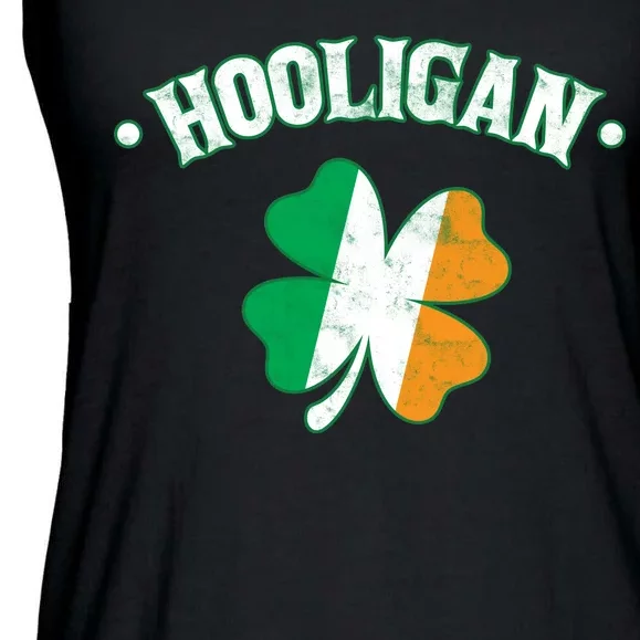 Hooligan Shamrock Ireland Flag Ladies Essential Flowy Tank