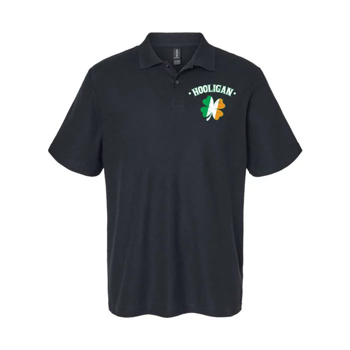 Hooligan Shamrock Ireland Flag Softstyle Adult Sport Polo