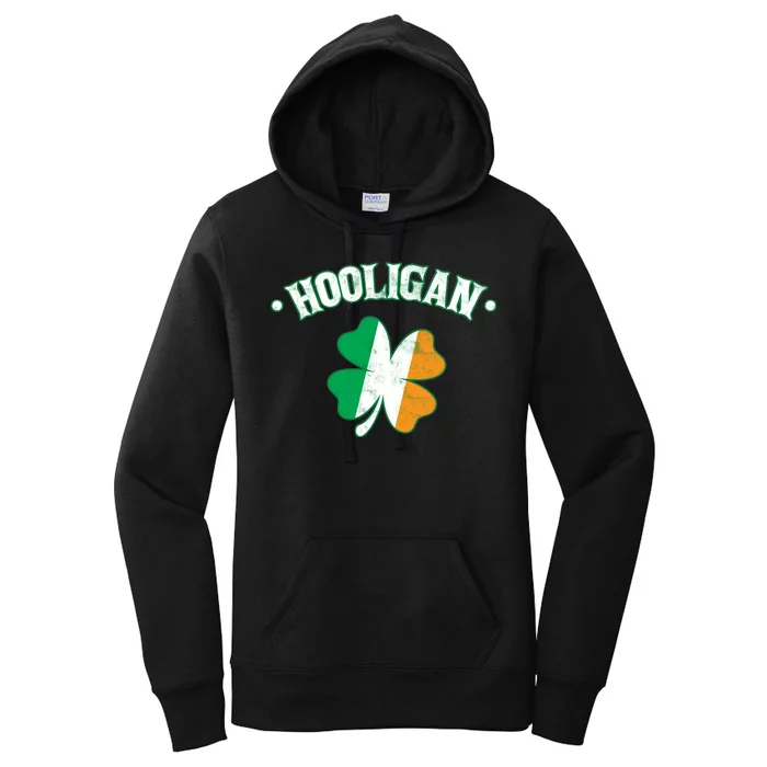 Hooligan Shamrock Ireland Flag Women's Pullover Hoodie