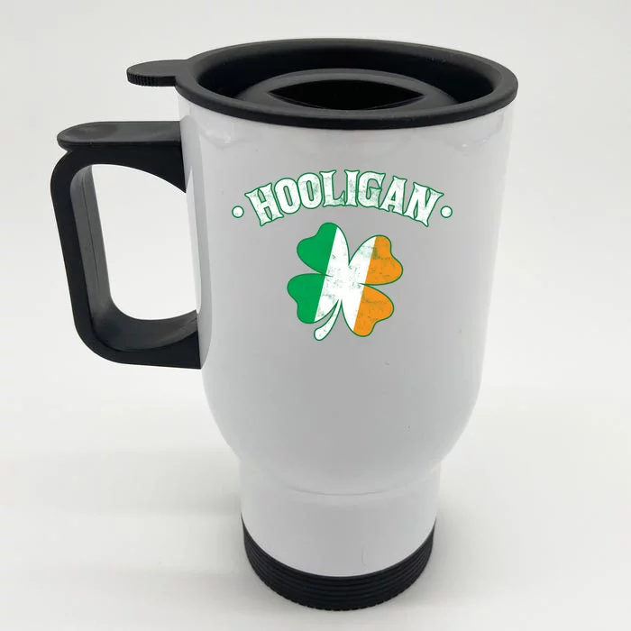 Hooligan Shamrock Ireland Flag Front & Back Stainless Steel Travel Mug