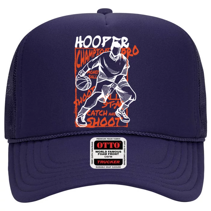 Hooper Basketball Pro High Crown Mesh Trucker Hat