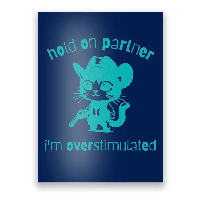 Hold On Partner IM Overstimulated Cat Poster