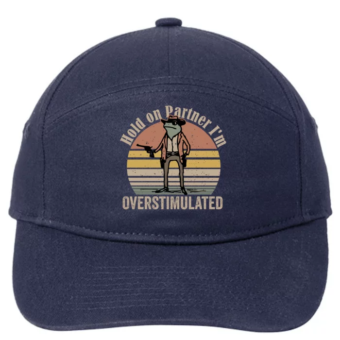 Hold On Partner IM Overstimulated Cowboy Frog Vintage 7-Panel Snapback Hat