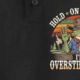 Hold On Partner IM Overstimulated Funny Quote Dry Zone Grid Performance Polo