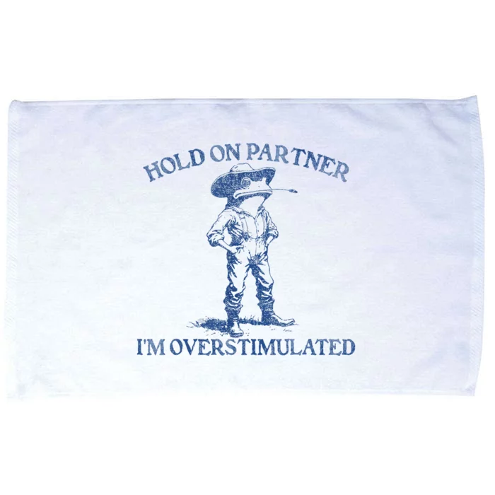 Hold On Partner IM Overstimulated Cow Frog Vintage Microfiber Hand Towel