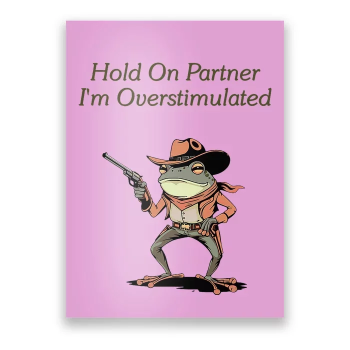 Hold On Partner IM Overstimulated Frog Poster