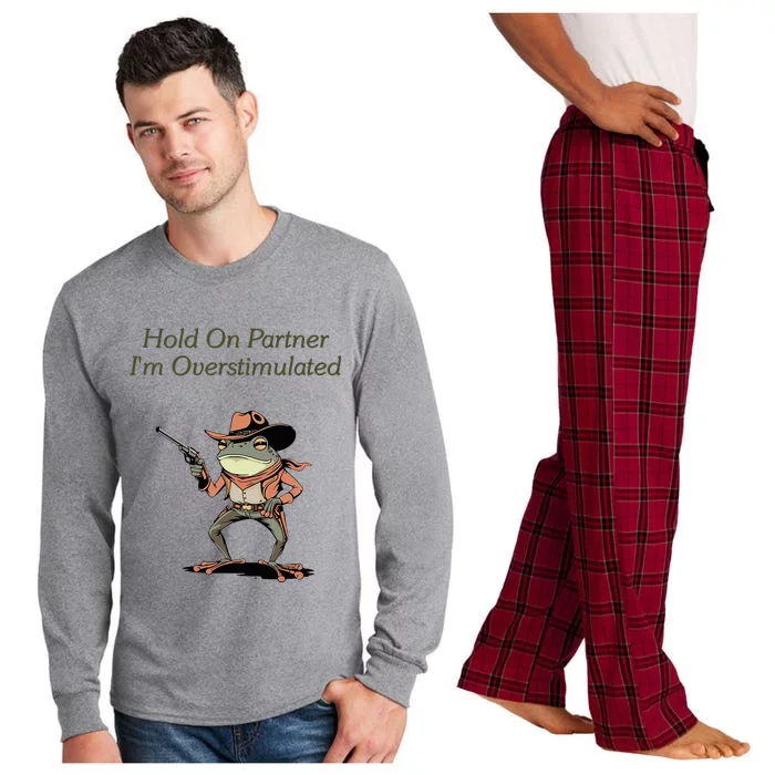 Hold On Partner IM Overstimulated Frog Long Sleeve Pajama Set