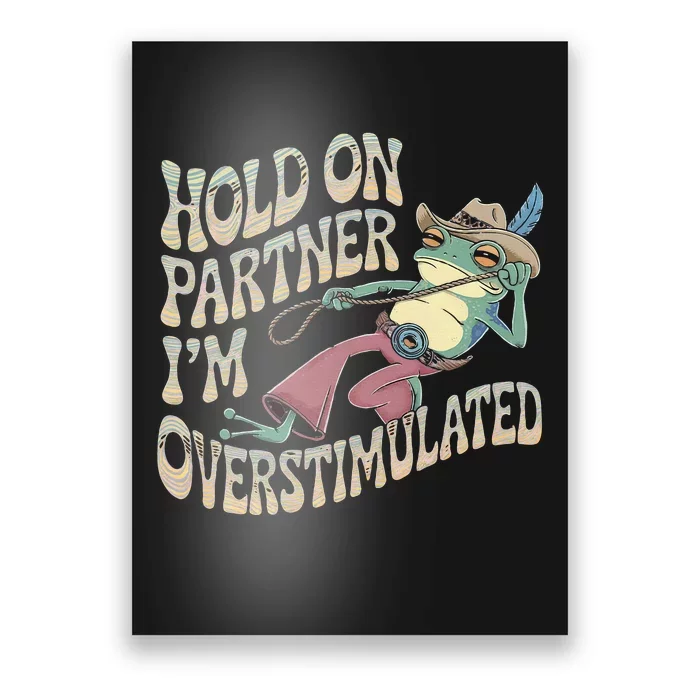 Hold On Partner Cowboy Frog IM Overstimulated Poster