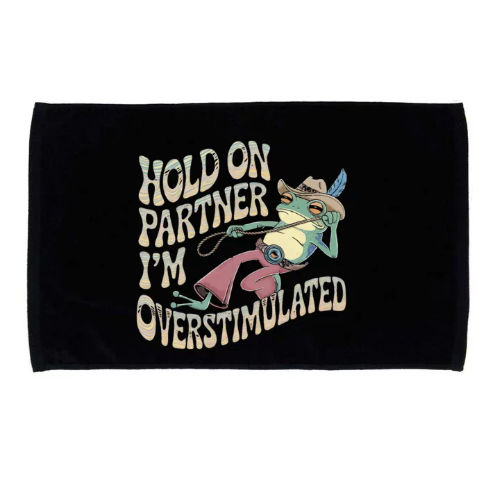 Hold On Partner Cowboy Frog IM Overstimulated Microfiber Hand Towel