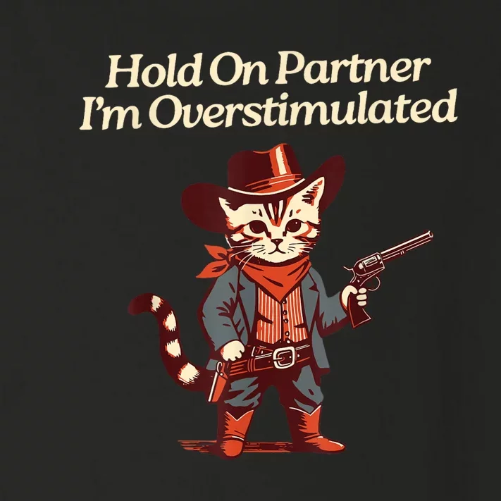 Hold On Partner IM Overstimulated Western Cat Cowboy Toddler Long Sleeve Shirt