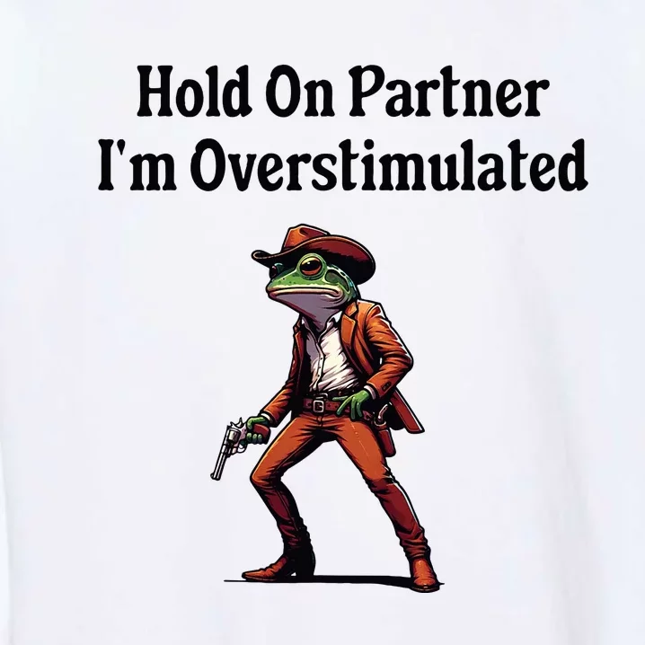 Hold On Partner IM Overstimulated Cow Frog Garment-Dyed Sweatshirt