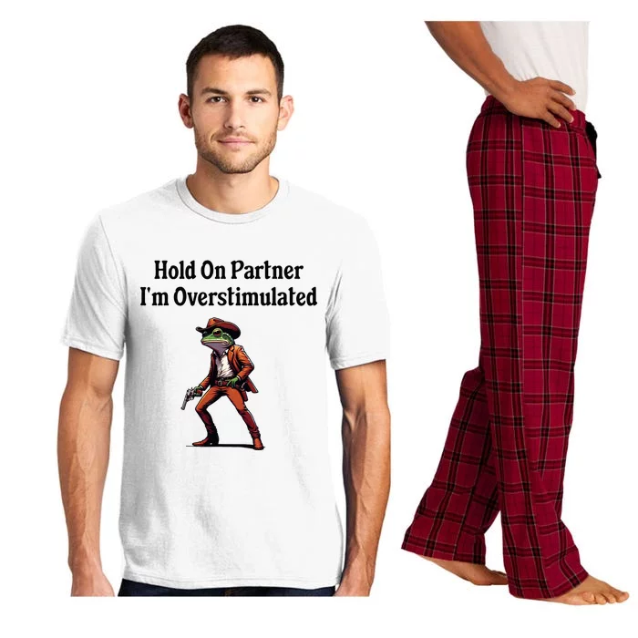 Hold On Partner IM Overstimulated Cow Frog Pajama Set