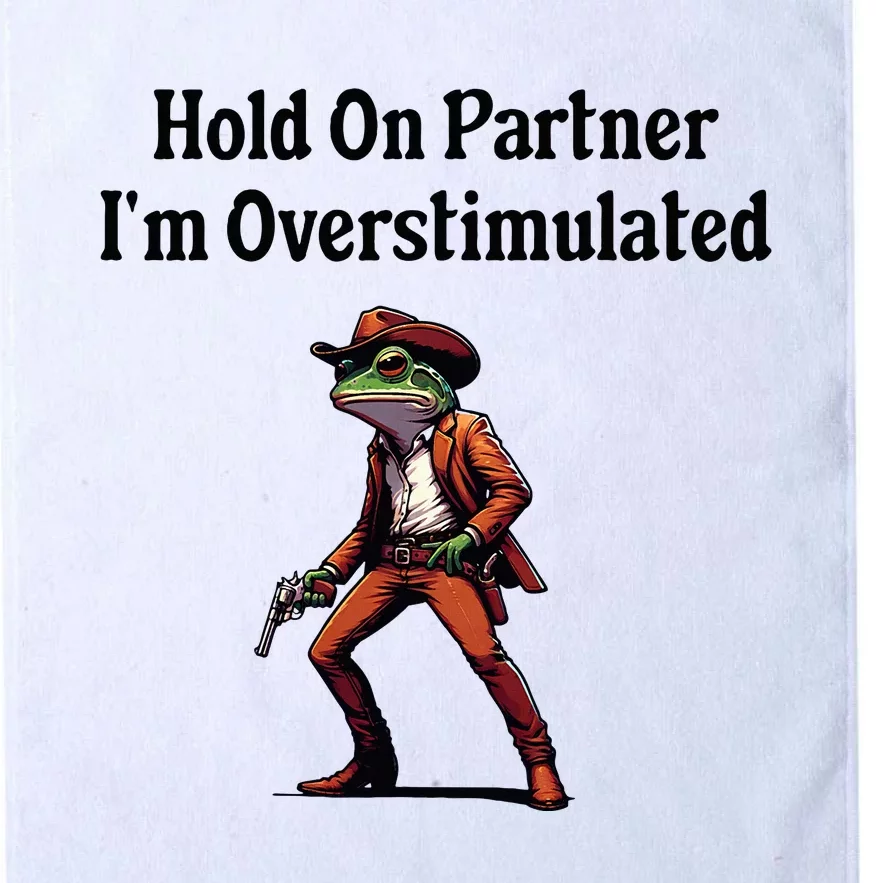 Hold On Partner IM Overstimulated Cow Frog Platinum Collection Golf Towel