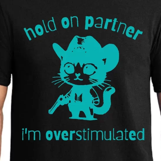 Hold On Partner IM Overstimulated Cat Pajama Set