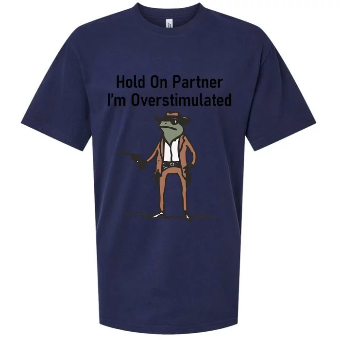 Hold On Partner IM Overstimulated Cowboy Frog Vintage Sueded Cloud Jersey T-Shirt