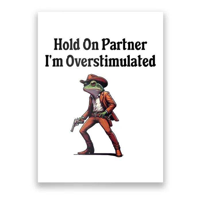 Hold On Partner IM Overstimulated Cowboy Frog Poster