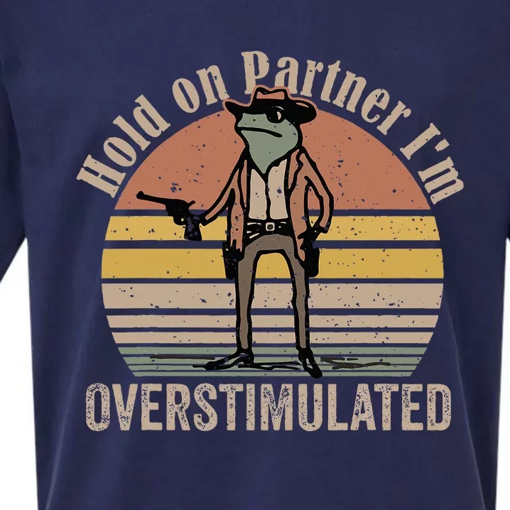 Hold On Partner IM Overstimulated Cowboy Frog Sueded Cloud Jersey T-Shirt