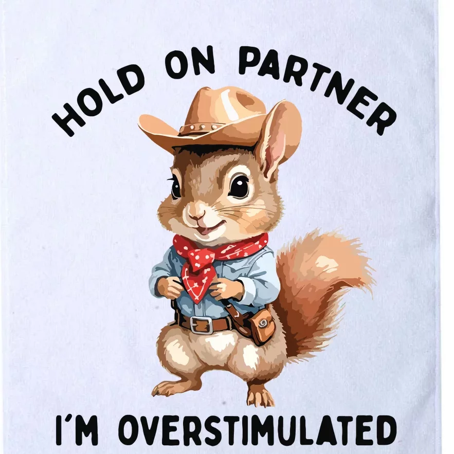 Hold On Partner IM Overstimulated Moms Club Squirrel Retro Platinum Collection Golf Towel