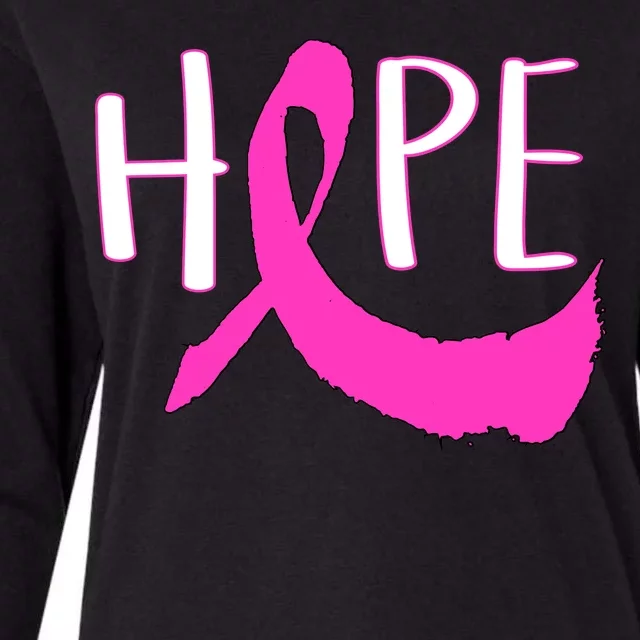 Hope Breast Cancer Awareness Logo Womens Cotton Relaxed Long Sleeve T-Shirt