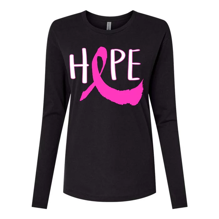 Hope Breast Cancer Awareness Logo Womens Cotton Relaxed Long Sleeve T-Shirt