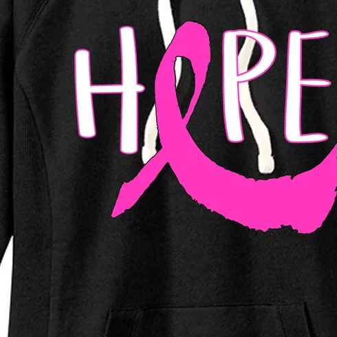 Hope Breast Cancer Awareness Logo Women's Fleece Hoodie