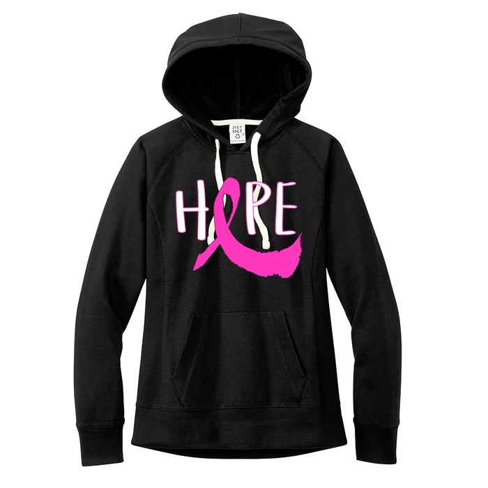 Hope Breast Cancer Awareness Logo Women's Fleece Hoodie