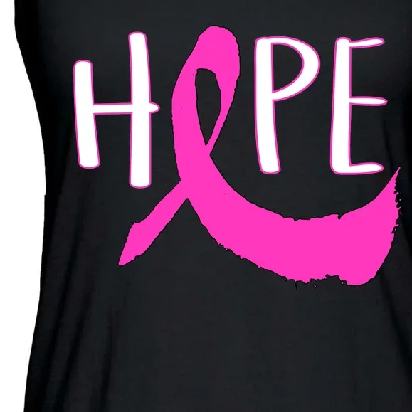 Hope Breast Cancer Awareness Logo Ladies Essential Flowy Tank