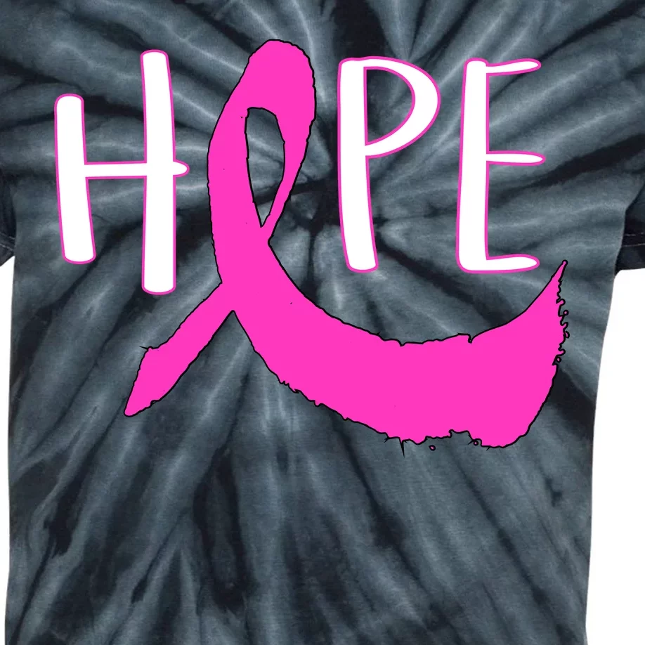 Hope Breast Cancer Awareness Logo Kids Tie-Dye T-Shirt