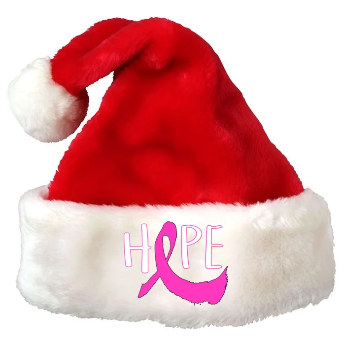 Hope Breast Cancer Awareness Logo Premium Christmas Santa Hat