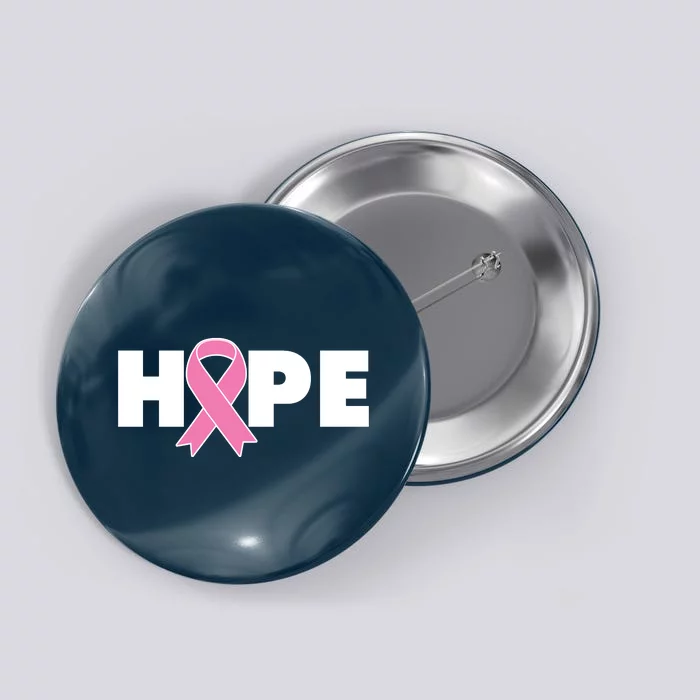 Hope Breast Cancer Awareness Ribbon Button