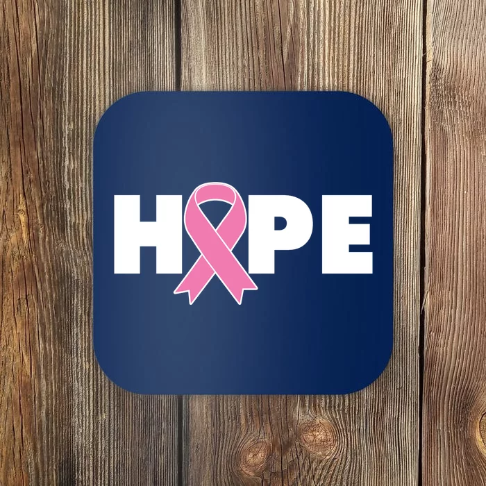 Hope Breast Cancer Awareness Ribbon Coaster