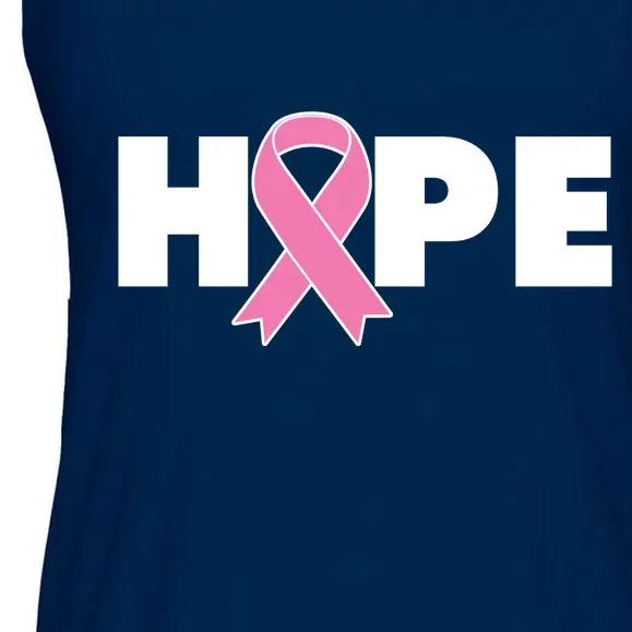 Hope Breast Cancer Awareness Ribbon Ladies Essential Flowy Tank