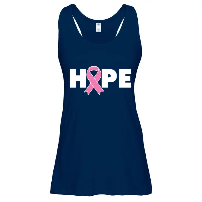 Hope Breast Cancer Awareness Ribbon Ladies Essential Flowy Tank