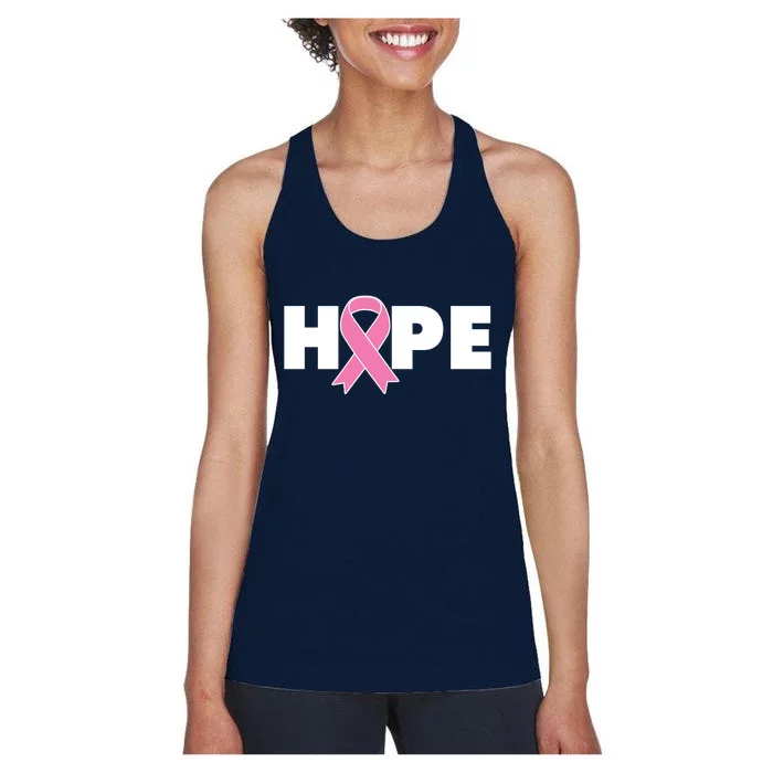 Hope Breast Cancer Awareness Ribbon Women's Racerback Tank