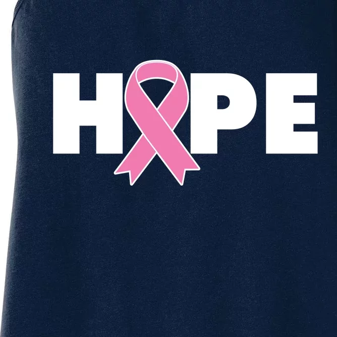 Hope Breast Cancer Awareness Ribbon Women's Racerback Tank