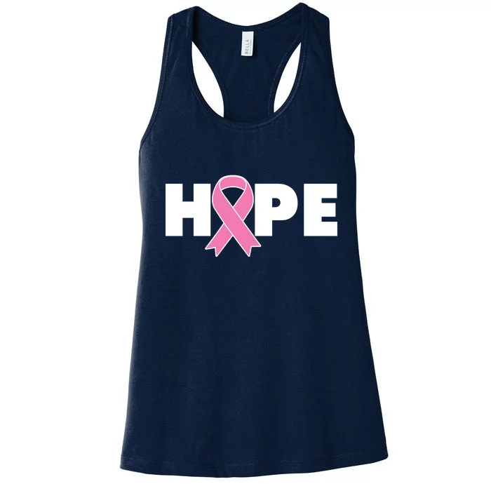 Hope Breast Cancer Awareness Ribbon Women's Racerback Tank