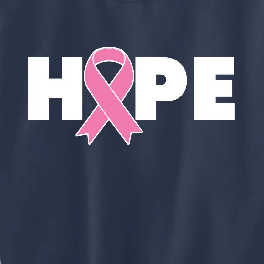 Hope Breast Cancer Awareness Ribbon Kids Sweatshirt