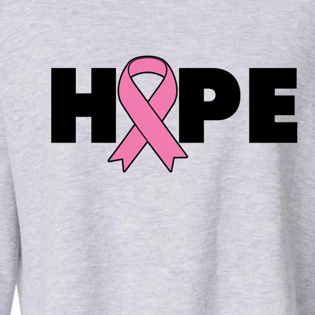 Hope Breast Cancer Awareness Ribbon Cropped Pullover Crew