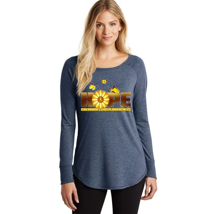 Hope Childhood Cancer Awareness Women's Perfect Tri Tunic Long Sleeve Shirt