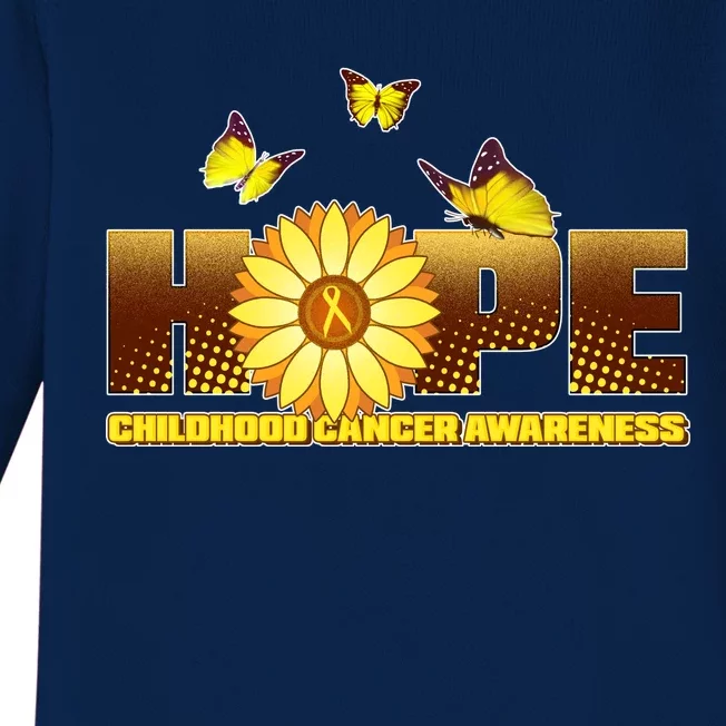 Hope Childhood Cancer Awareness Baby Long Sleeve Bodysuit