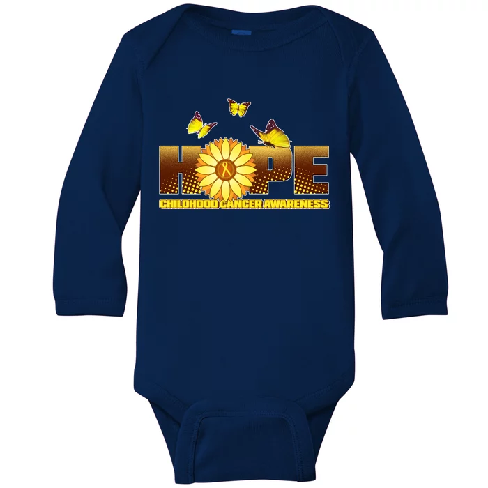 Hope Childhood Cancer Awareness Baby Long Sleeve Bodysuit