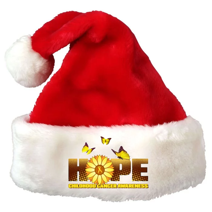 Hope Childhood Cancer Awareness Premium Christmas Santa Hat