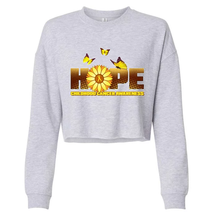 Hope Childhood Cancer Awareness Cropped Pullover Crew