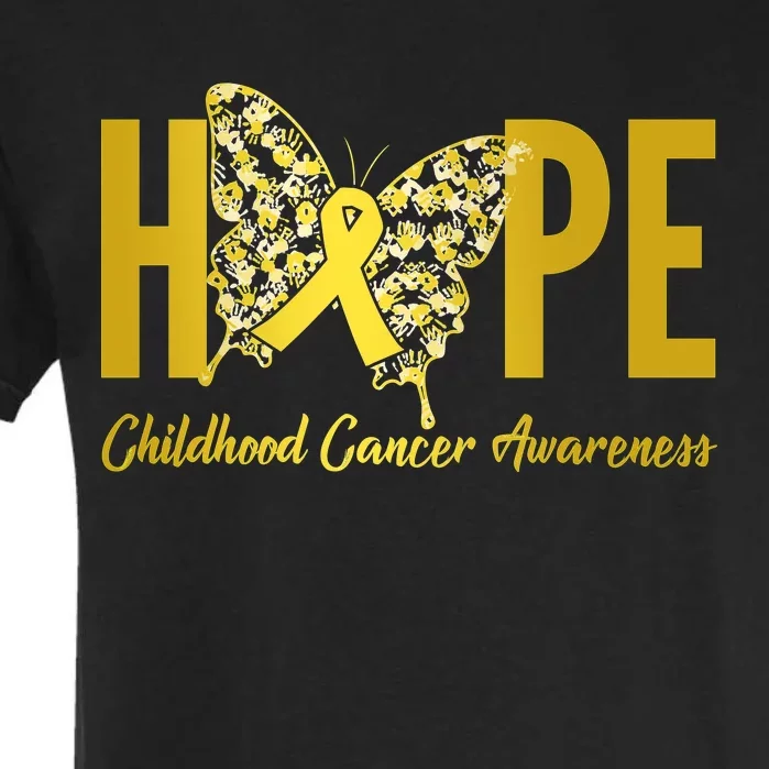 Hope Childhood Cancer Awareness Butterfly Garment-Dyed Heavyweight T-Shirt