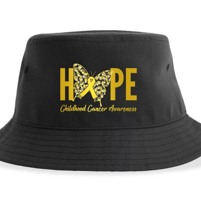 Hope Childhood Cancer Awareness Butterfly Sustainable Bucket Hat