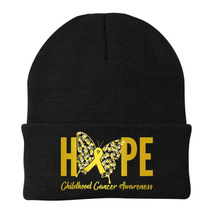 Hope Childhood Cancer Awareness Butterfly Knit Cap Winter Beanie