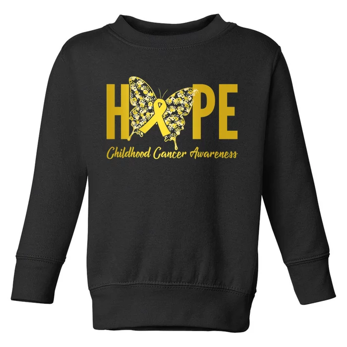 Hope Childhood Cancer Awareness Butterfly Toddler Sweatshirt